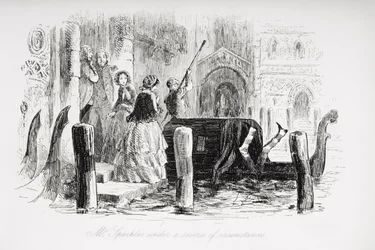 Herra Sparkler päinvastaisissa olosuhteissa, kuvitus Charles Dickensin (1812-70) teoksesta "Little Dorrit", ensijulkaisu 1857.